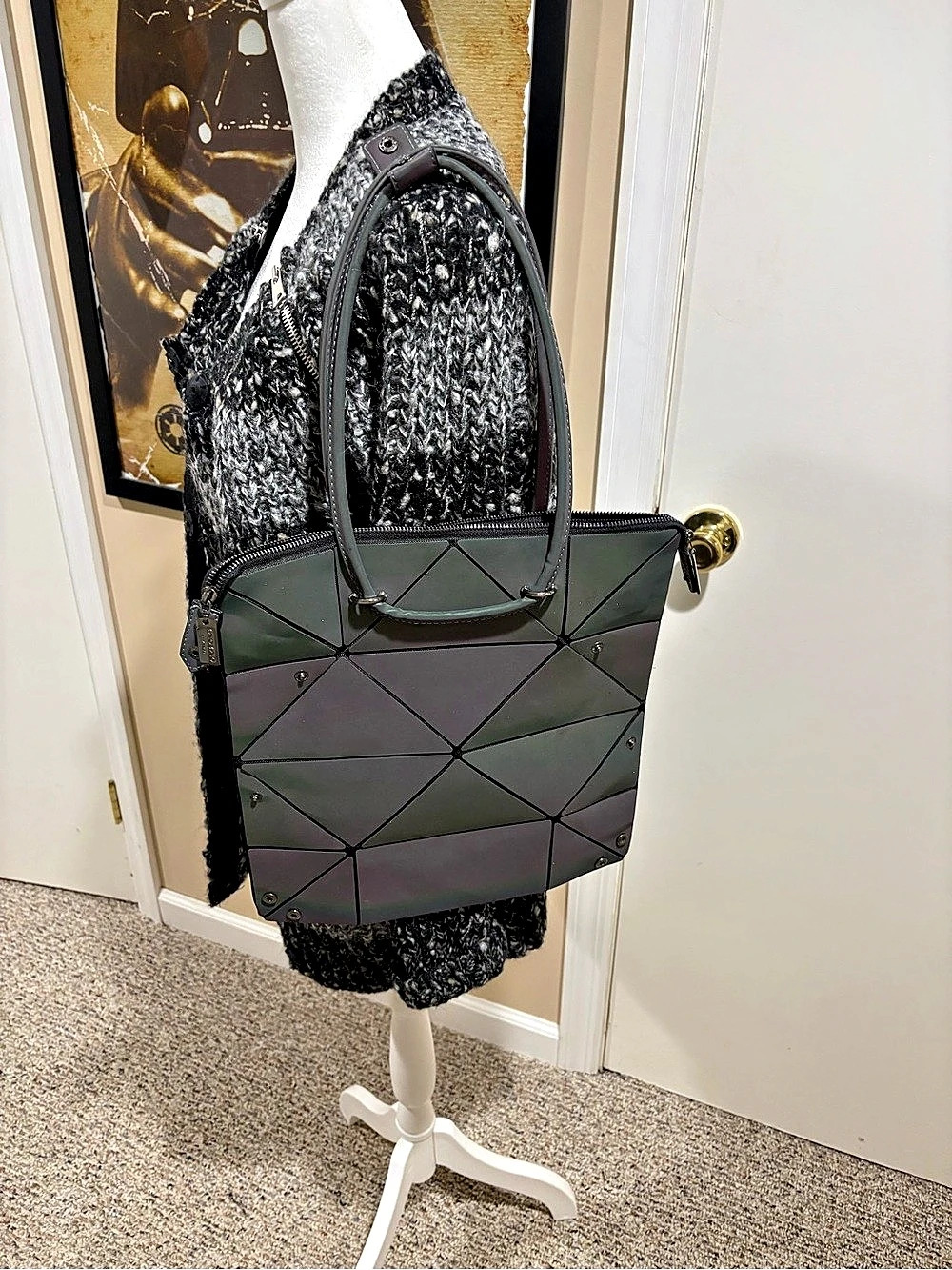 Issey Miyake Baobao Geometric Tote in iridescent color way